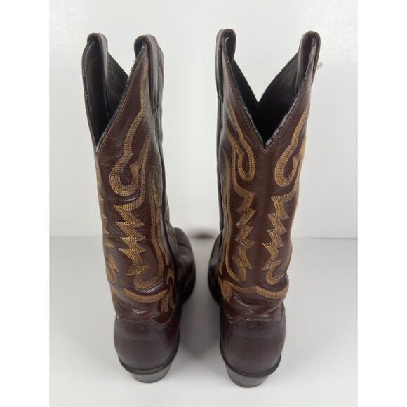 JUSTIN Brown Lizard Skin Leather Cowboy Boots Mens Size 8.5 D Style 8308 main image 8